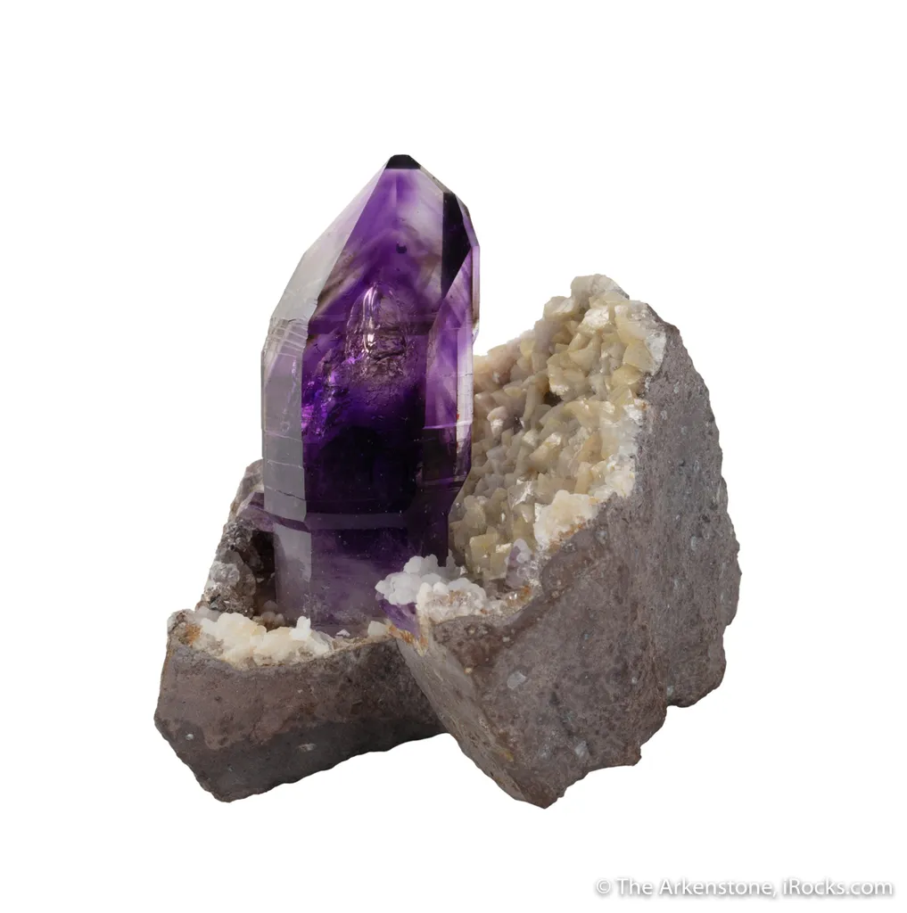 Sceptered Amethyst with Dolomite and Chalcedony - image 2