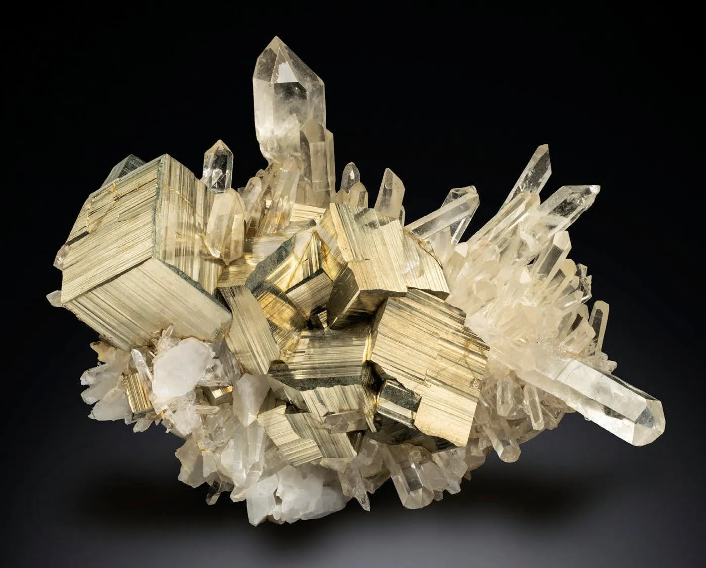 Sceptered Quartz, Pyrite - image 1