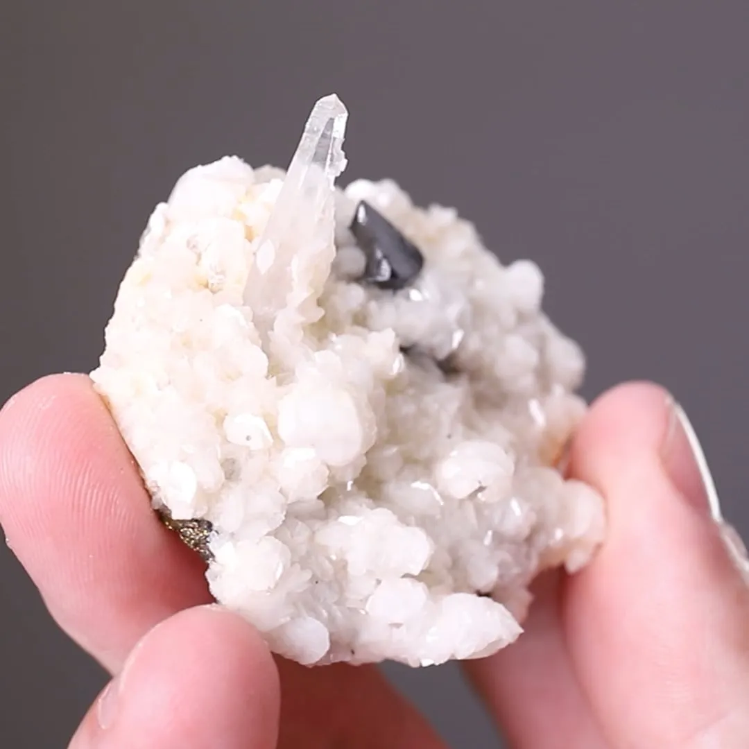 Scheelite and Calcite on Quartz - image 2