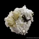 Scheelite, Fluorapatite and Quartz on Pyrite - image 1