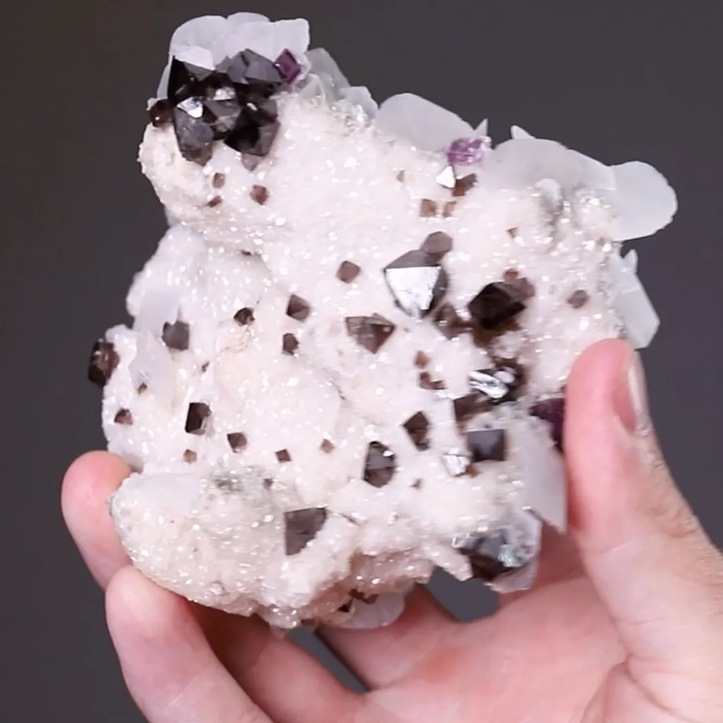 Scheelite on Dolomite with Calcite and Fluorite - image 2