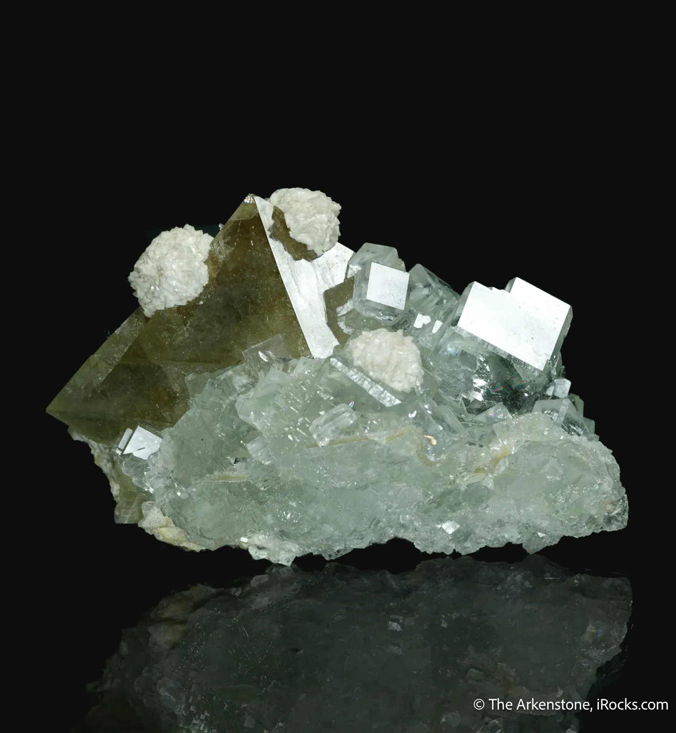 Scheelite on Fluorite, with Dolomite - image 1