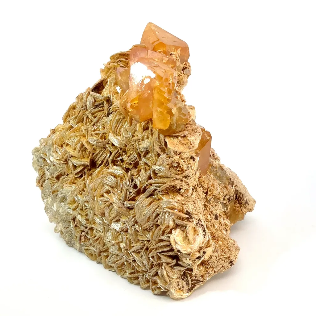 Scheelite on Muscovite - China, Sichuan, Pingwu Beryl Mine - image 3