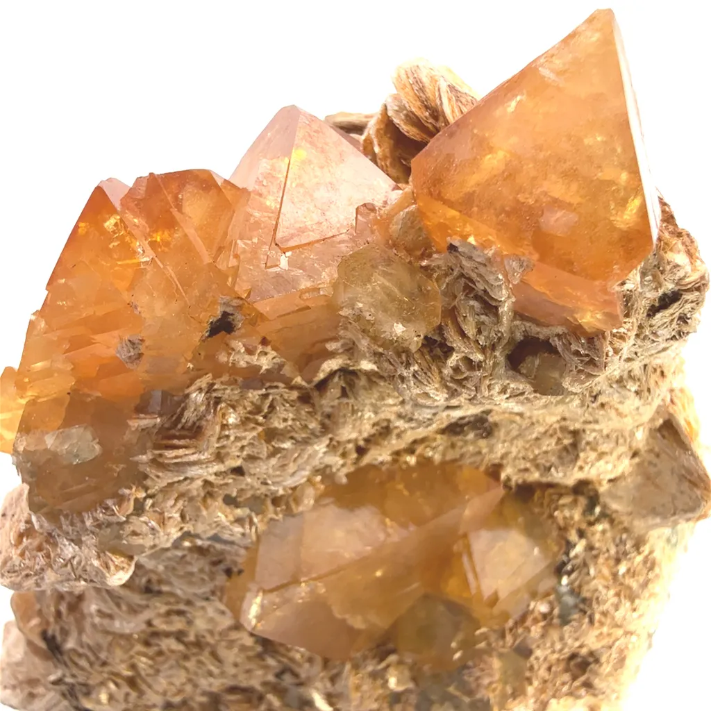 Scheelite on Muscovite - China, Sichuan, Pingwu Beryl Mine - image 4