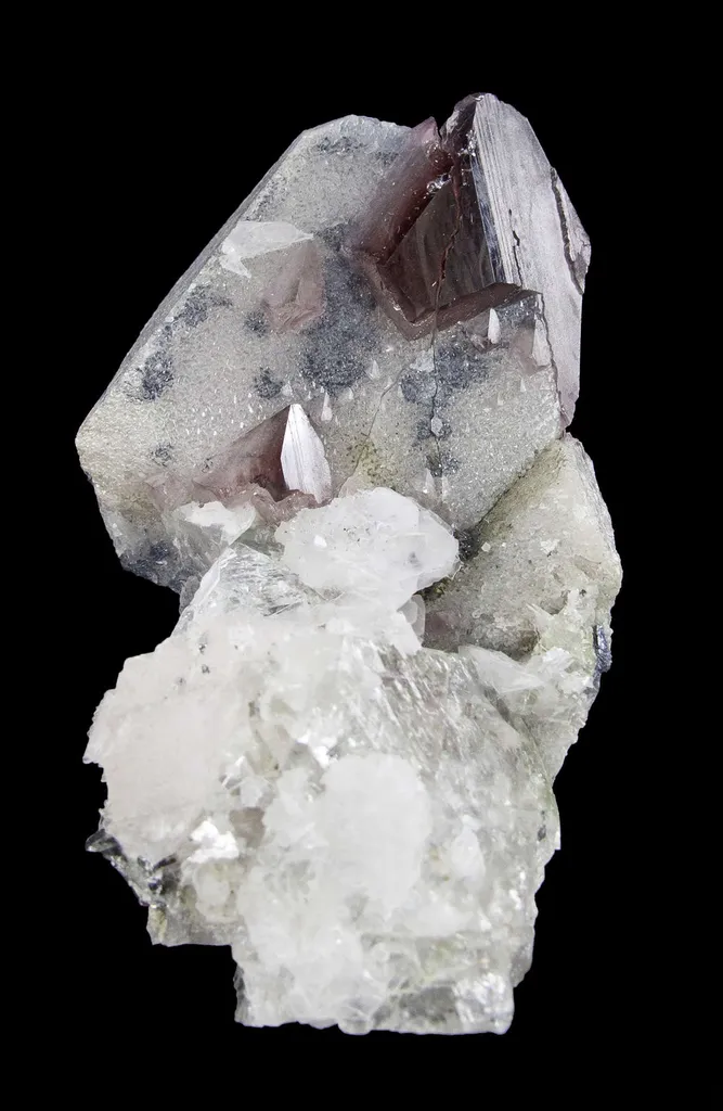 Scheelite on Scheelite With Fluorite, Calcite image