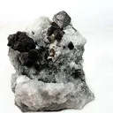 Scheelite With Fluorite on Quartz - image 1