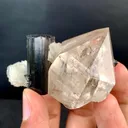 Schorl Black Tourmaline Crystal on Smoky Quartz from Pakistan - image 5