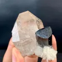 Schorl Black Tourmaline Crystal on Smoky Quartz from Pakistan - image 7