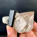Schorl Black Tourmaline Crystal on Smoky Quartz from Pakistan - image 2