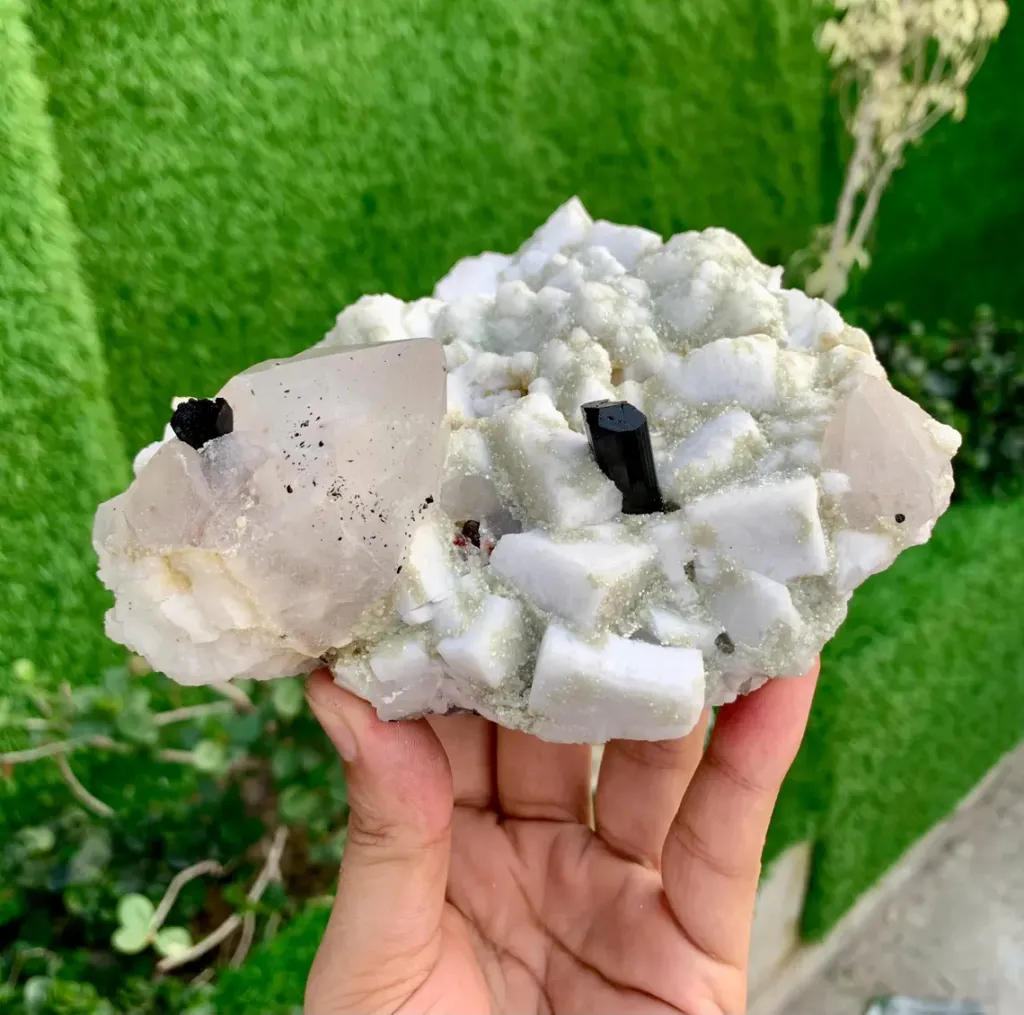 Schorl Black Tourmalines with Quartz on Feldspar from Pakistan - image 4
