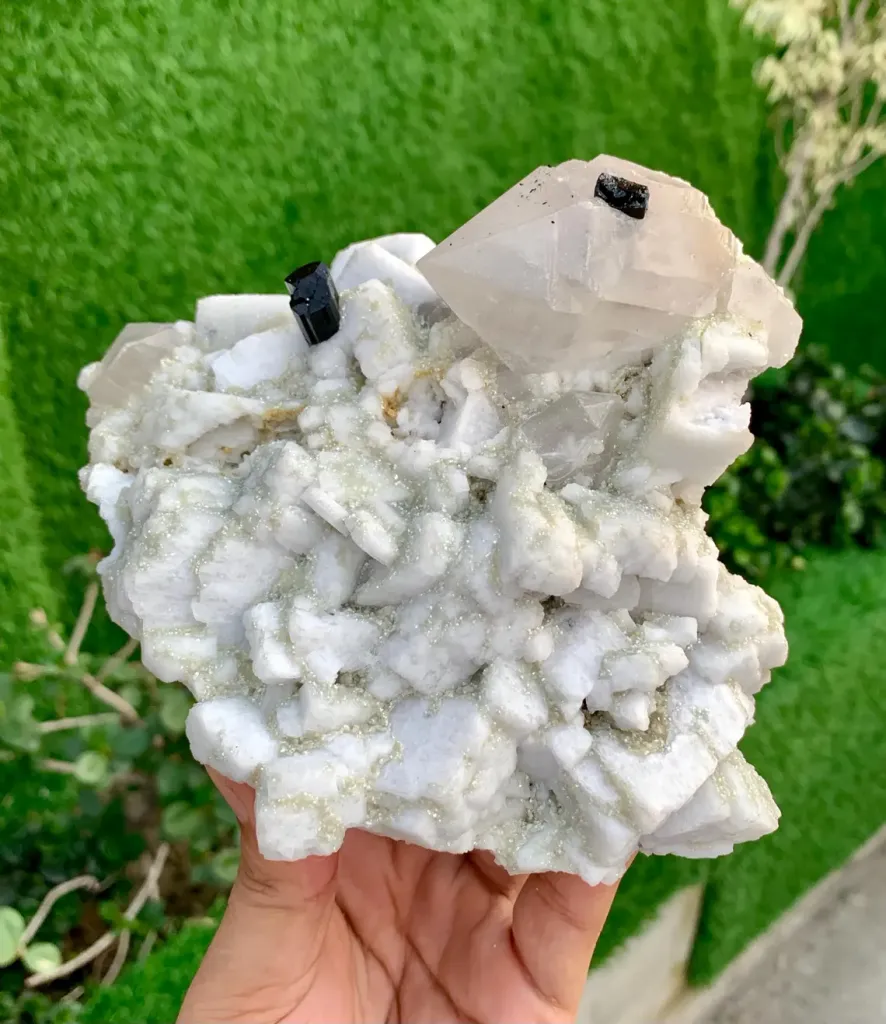 Schorl Black Tourmalines with Quartz on Feldspar from Pakistan - image 7