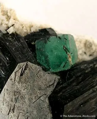 Schorl, Foitite, Fluorite on Feldspar - image 2