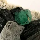 Schorl, Foitite, Fluorite on Feldspar - image 2