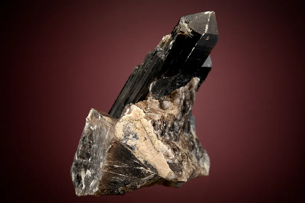 Schorl on Quartz var. Smoky - image 2