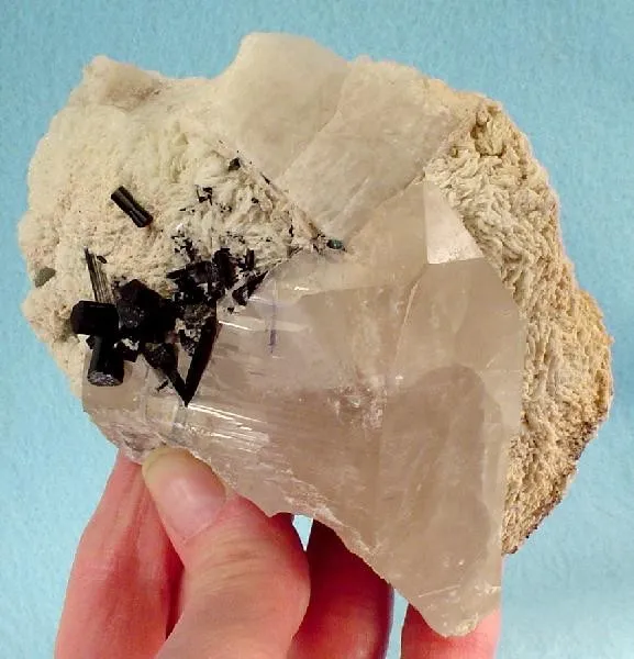 Schorl, Quartz, Albite (Var: Cleavelandite), Microcline image