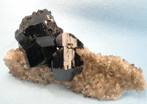 Schorl, Quartz (Var: Smoky Quartz) image