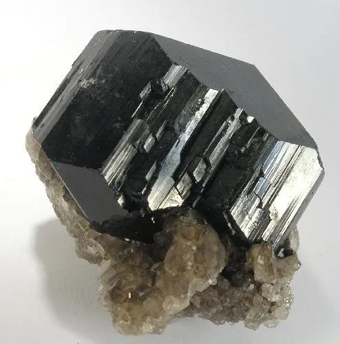 Schorl, Quartz (Var: Smoky Quartz) image