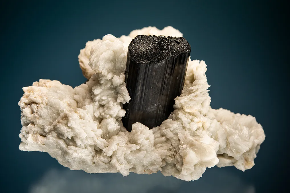 Schorl with Albite var. Cleavelandite image