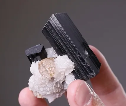 Schorl with Cleavelandite and Topaz