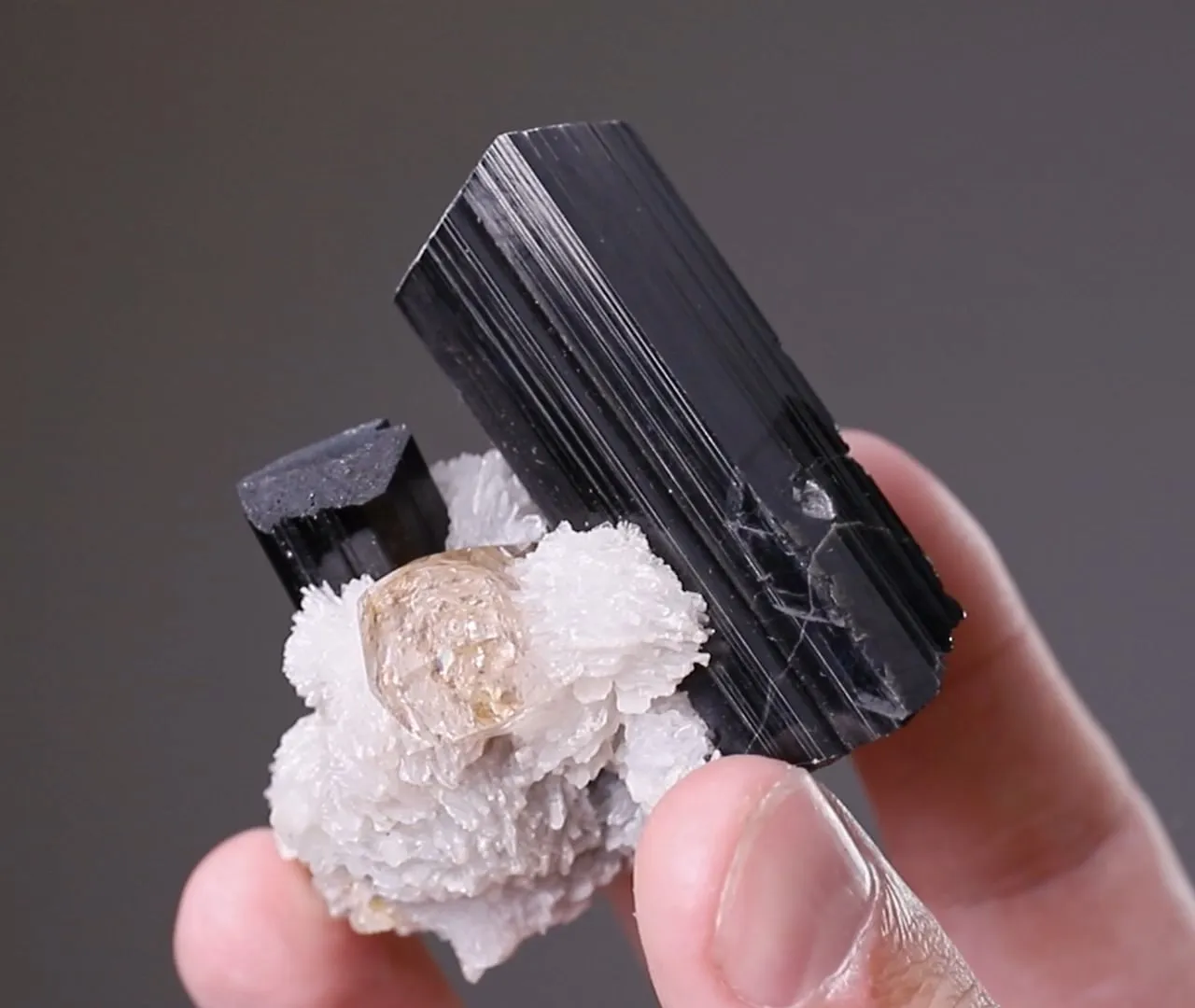 Schorl with Cleavelandite and Topaz - image 2