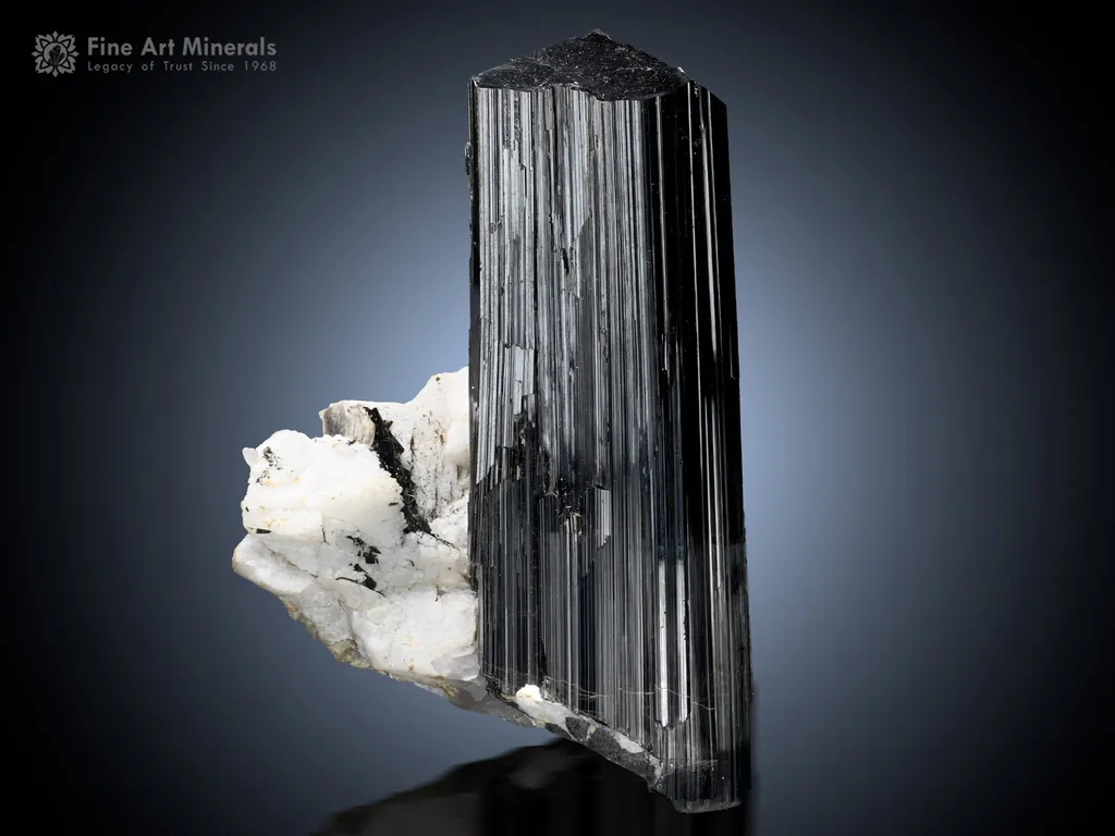 Schorl with Feldspar Matrix from Stak Nala Pakistan image
