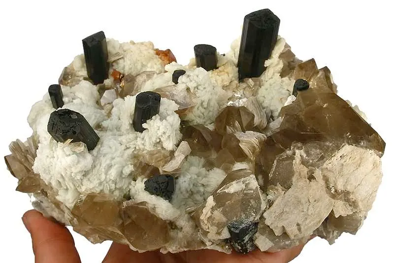 Schorl With Spessartine, Albite, Quartz - image 1