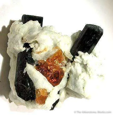 Schorl With Spessartine on Albite - image 2