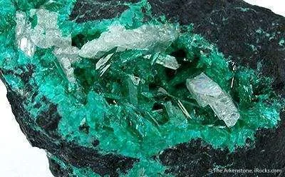 Schultenite on Adamite Var. Cuproadamite image