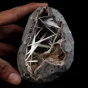 Scolecite Accular Sprays Inside Heulandite Geode Natural Mineral Specimen - image 4