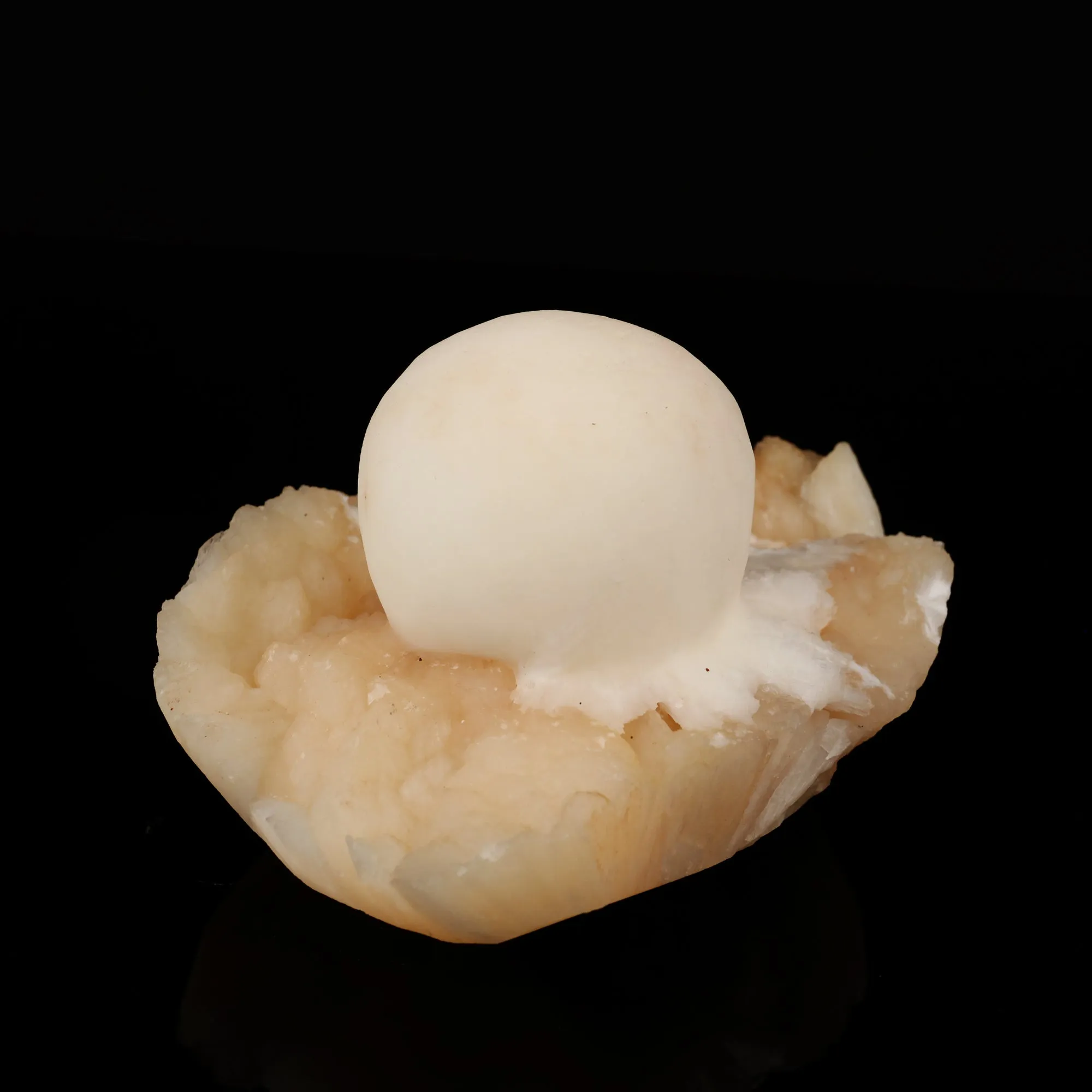 Scolecite Ball on Stilbite Natural Mineral Specimen - image 3