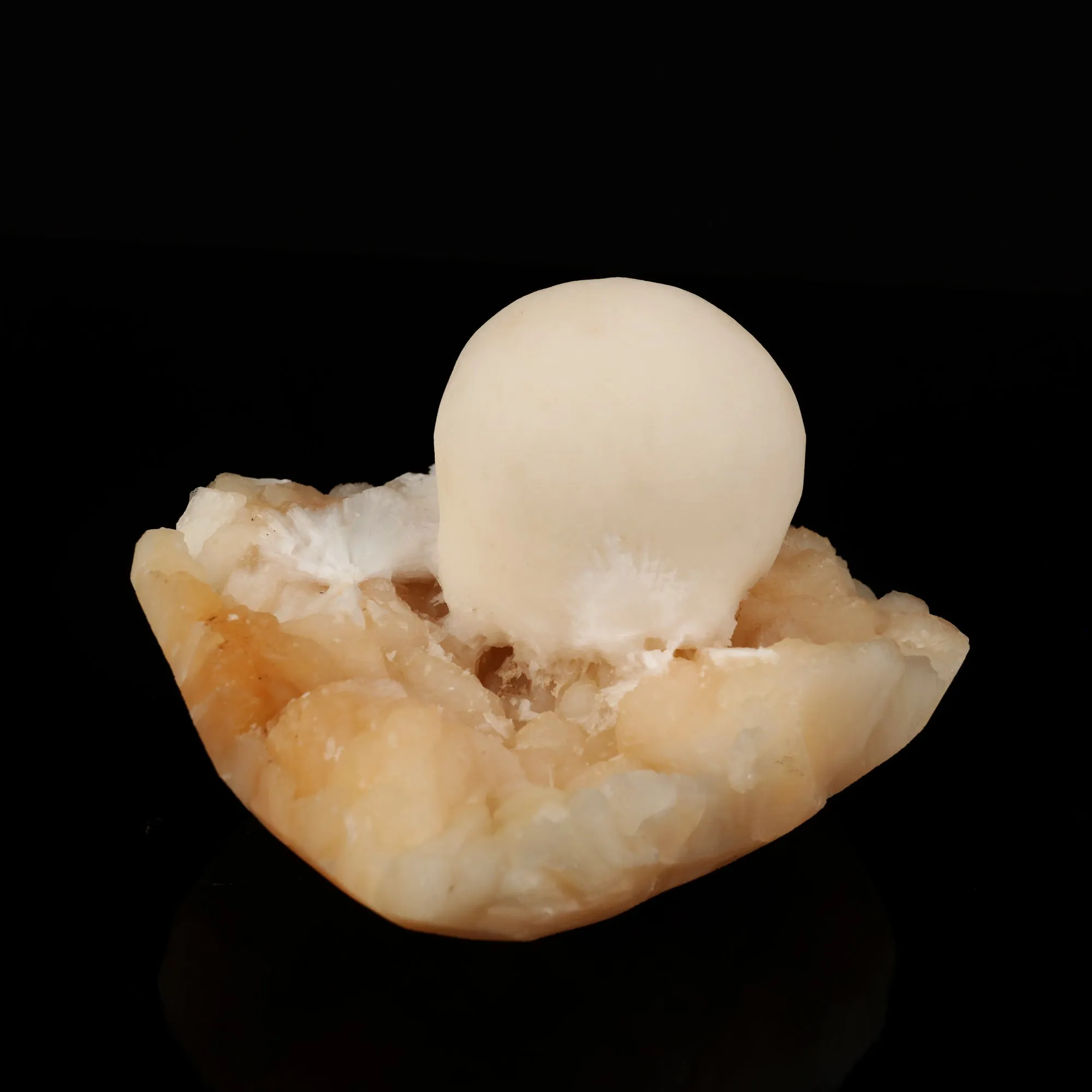 Scolecite Ball on Stilbite Natural Mineral Specimen - image 1
