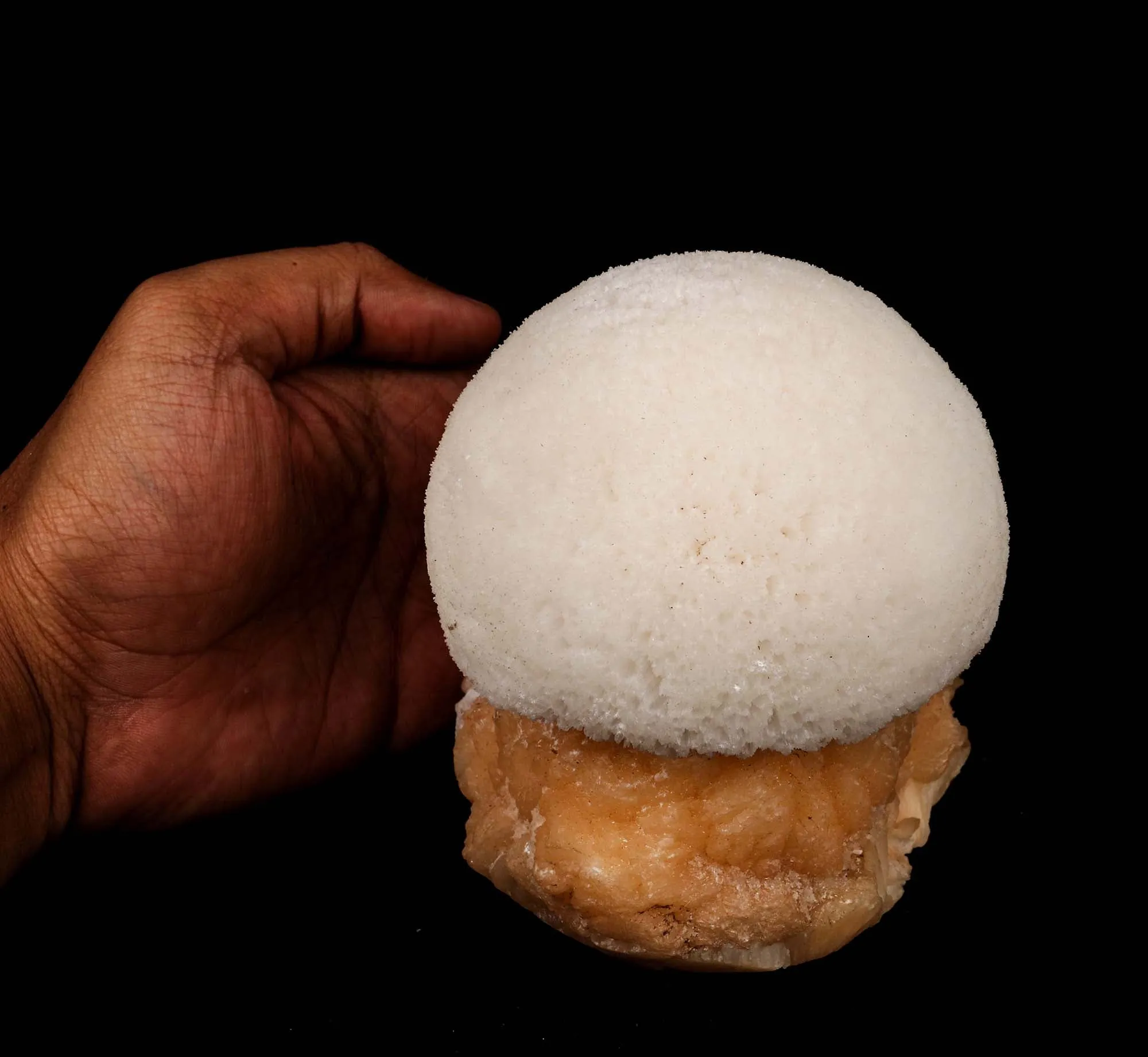 Scolecite Ball on Stilbite Natural Mineral Specimen - image 5