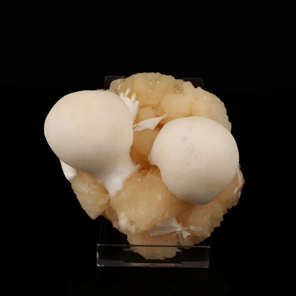Scolecite Ball on Stilbite Natural Mineral Specimen image