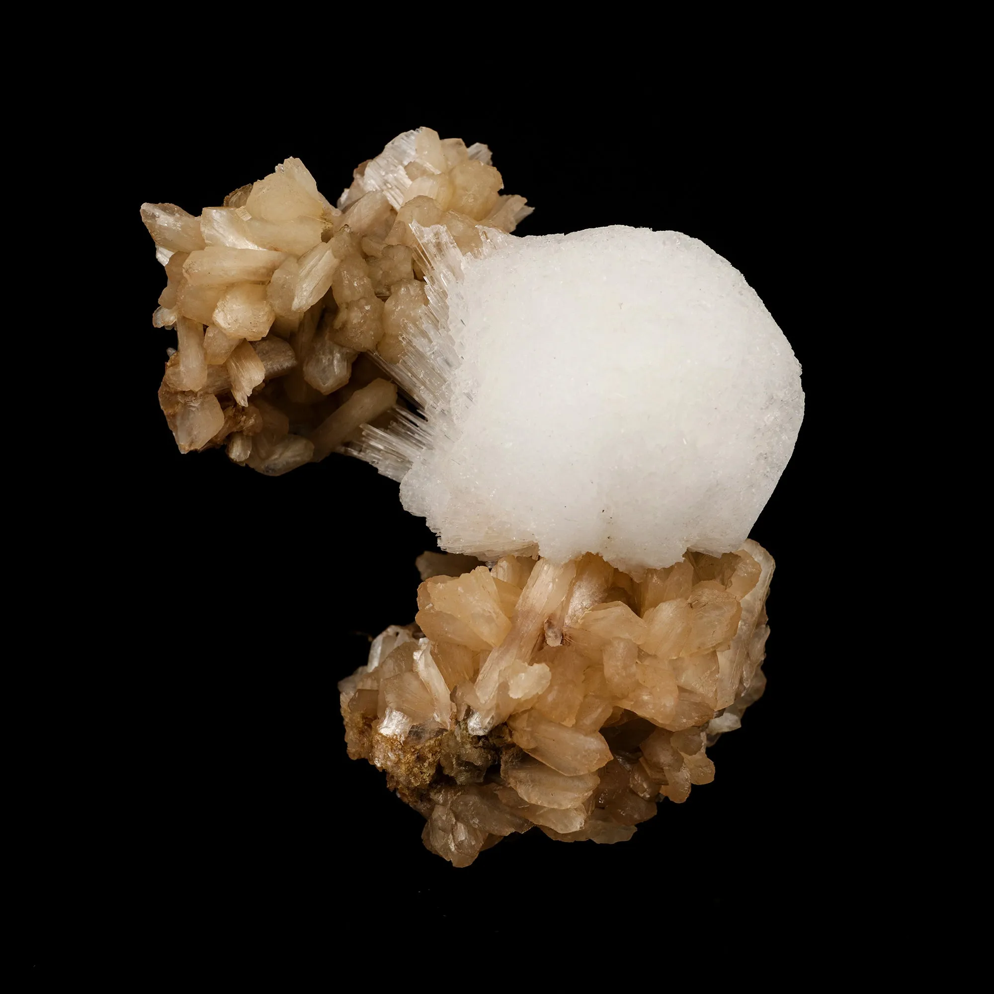 Scolecite Ball on Stilbite Natural Mineral Specimen - image 2