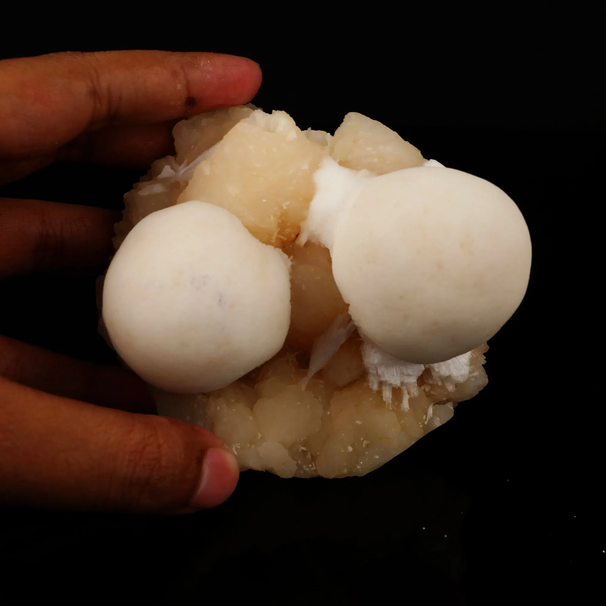 Scolecite Ball on Stilbite Natural Mineral Specimen - image 6