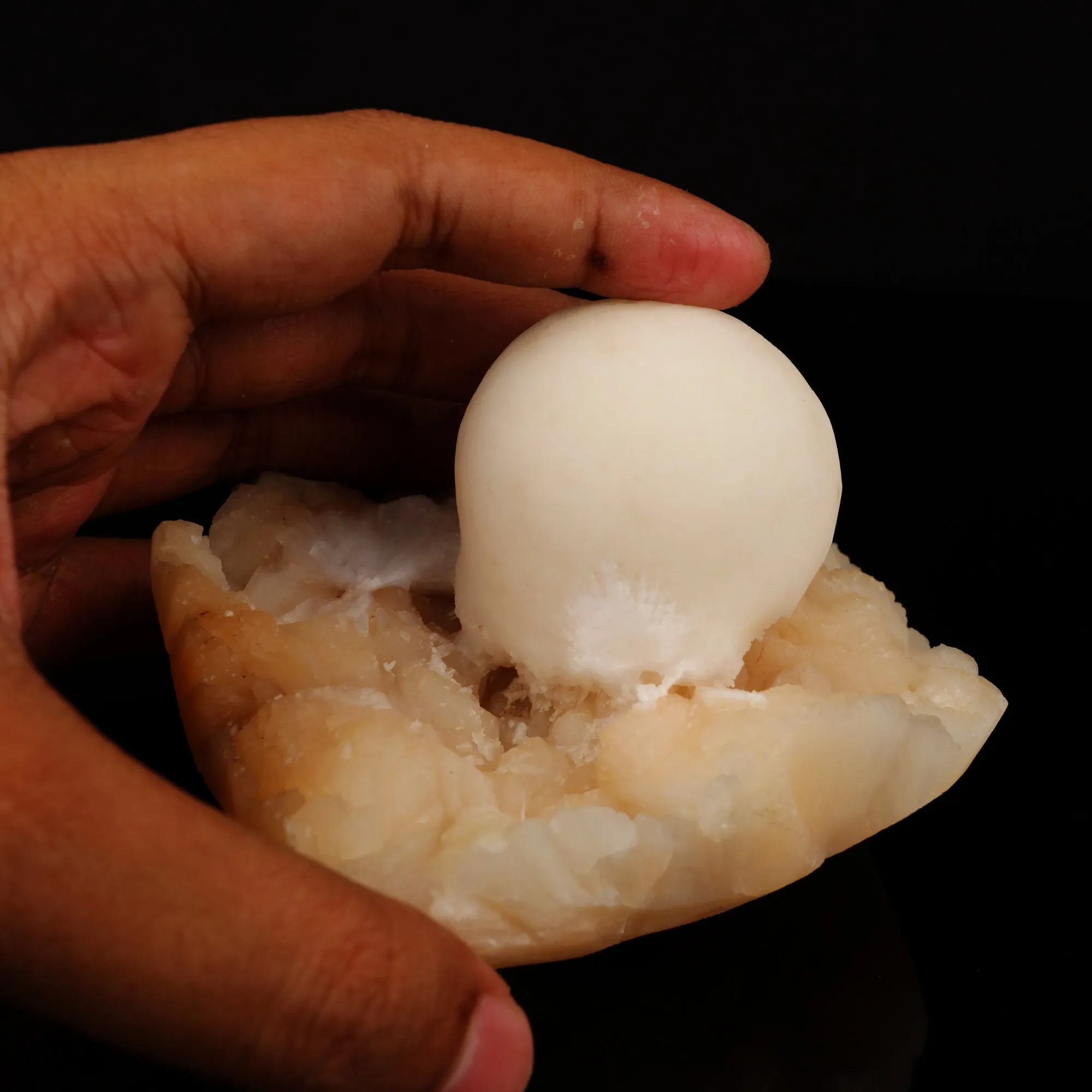 Scolecite Ball on Stilbite Natural Mineral Specimen - image 5