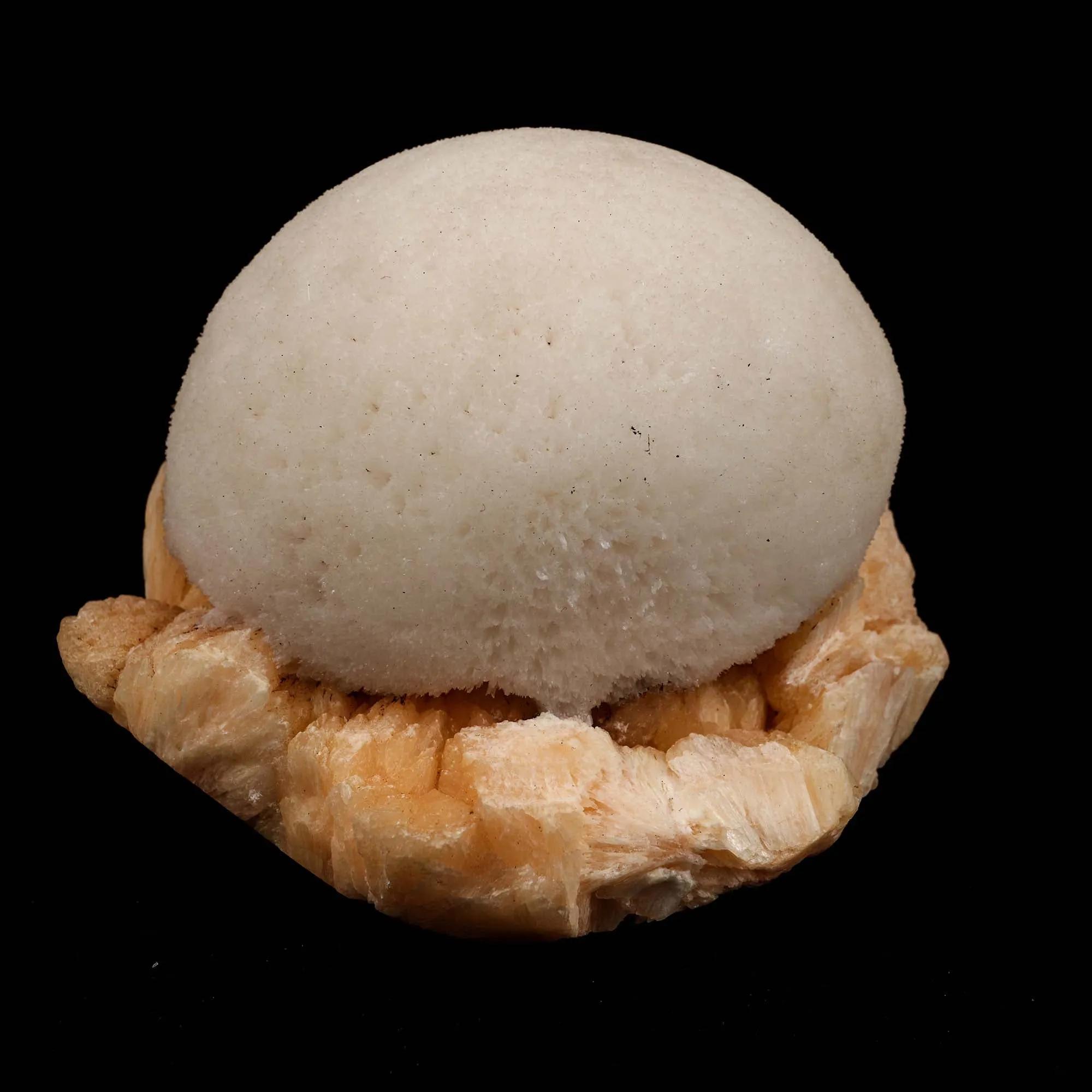 Scolecite Ball on Stilbite Natural Mineral Specimen - image 1