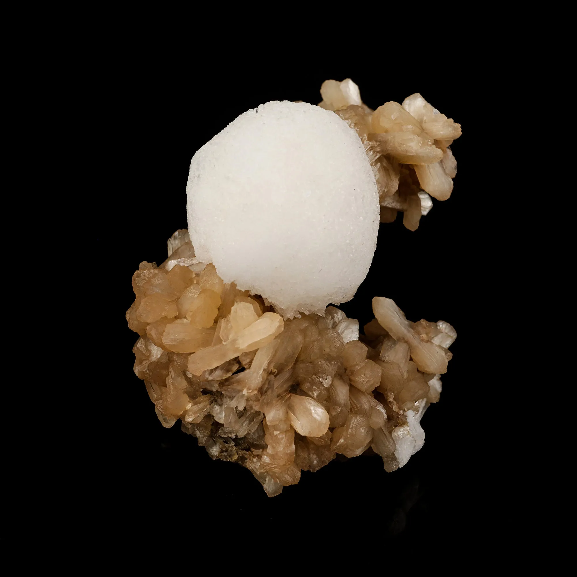 Scolecite Ball on Stilbite Natural Mineral Specimen - image 3
