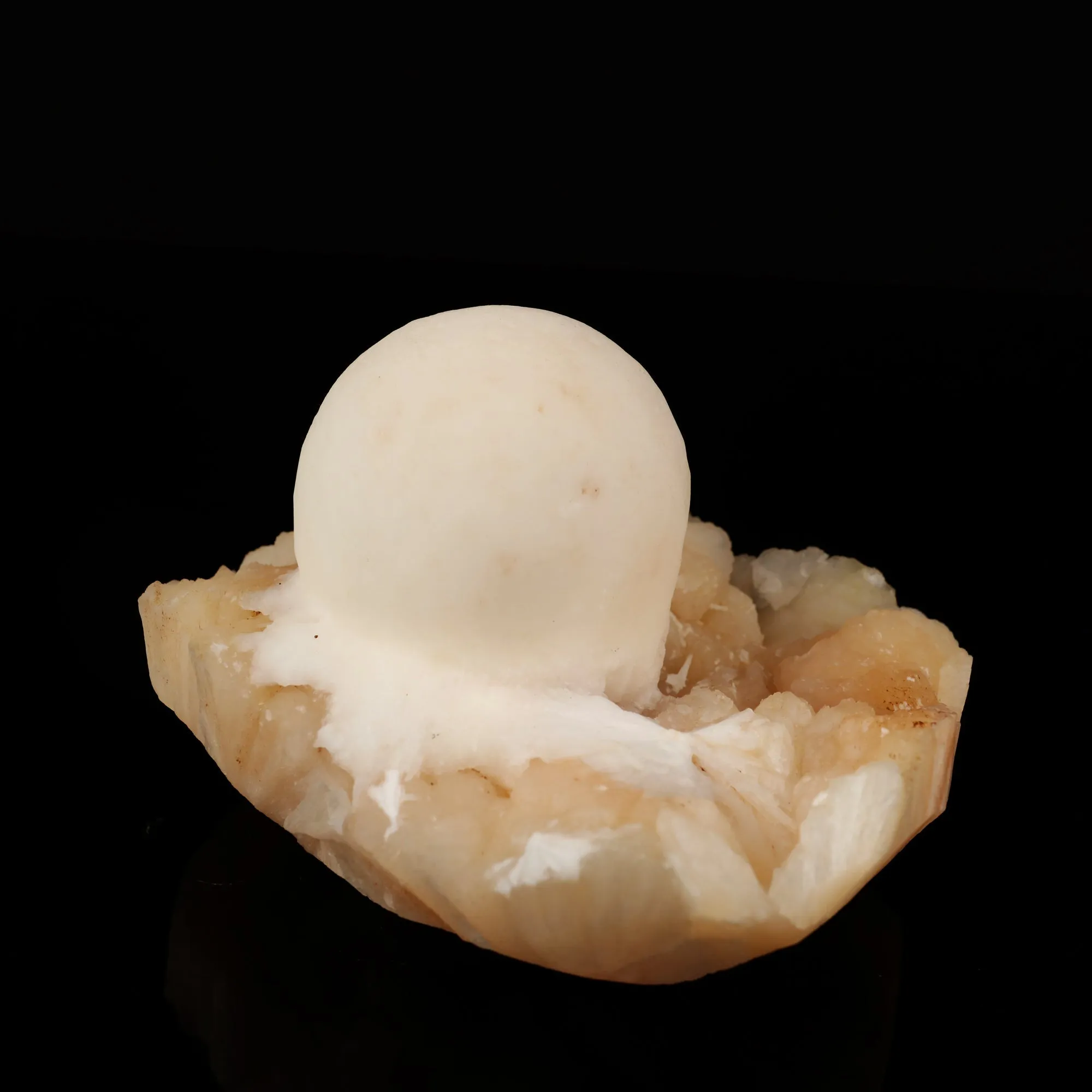 Scolecite Ball on Stilbite Natural Mineral Specimen - image 4