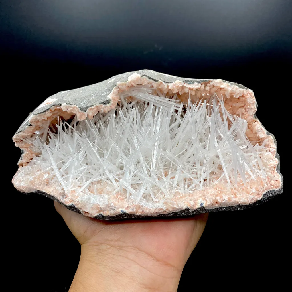 Scolecite exceptionally rare and visually striking raw Scolecite natural Indian Zeolite DK106 image