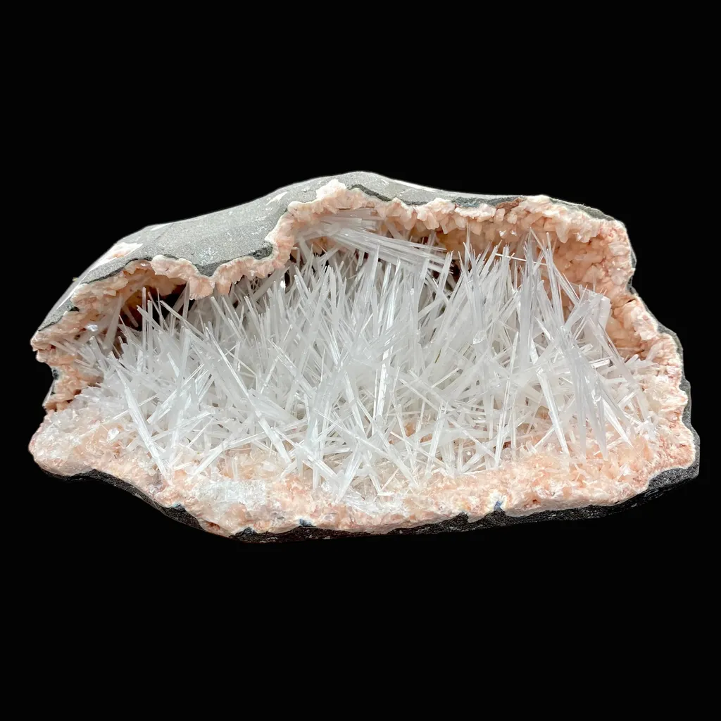 Scolecite exceptionally rare and visually striking raw Scolecite natural Indian Zeolite DK106 image