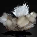 Scolecite Glassy Spray Formation on Stilbite - image 1