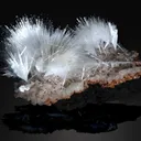 Scolecite Glassy Spray Formation with Stilbite Crystals on Heulandite - image 1