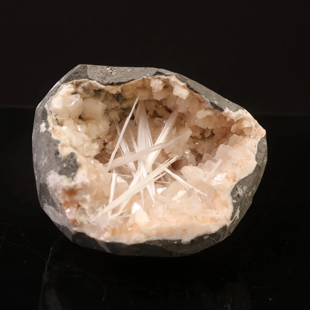 Scolecite Heulandite Geode Natural Mineral Specimen image