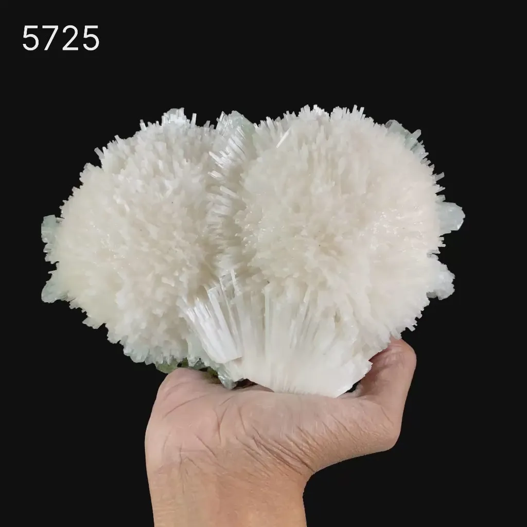 Scolecite Huge Spray with Green Apophyllite Cube Natural Mineral Specimen - image 6