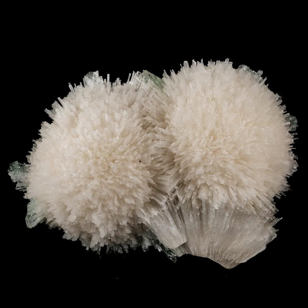 Scolecite Huge Spray with Green Apophyllite Cube Natural Mineral Specimen image