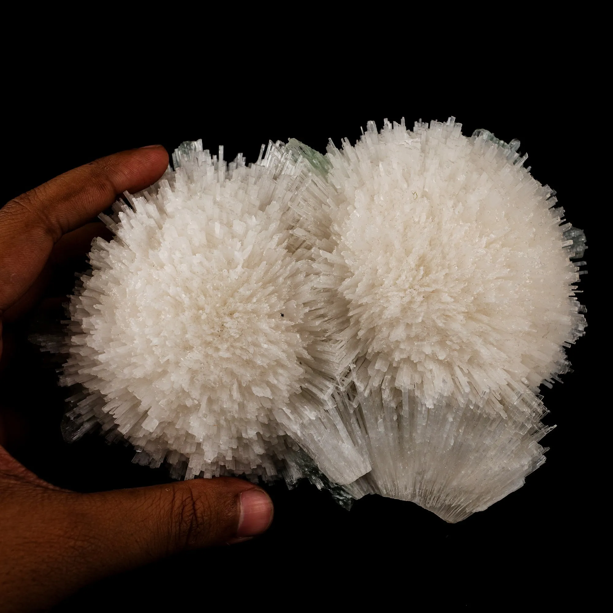 Scolecite Huge Spray with Green Apophyllite Cube Natural Mineral Specimen - image 4