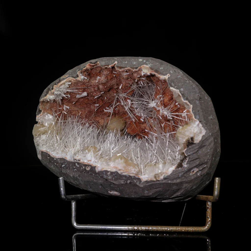 Scolecite in Heulandite Geode Natural Mineral Specimen - image 5