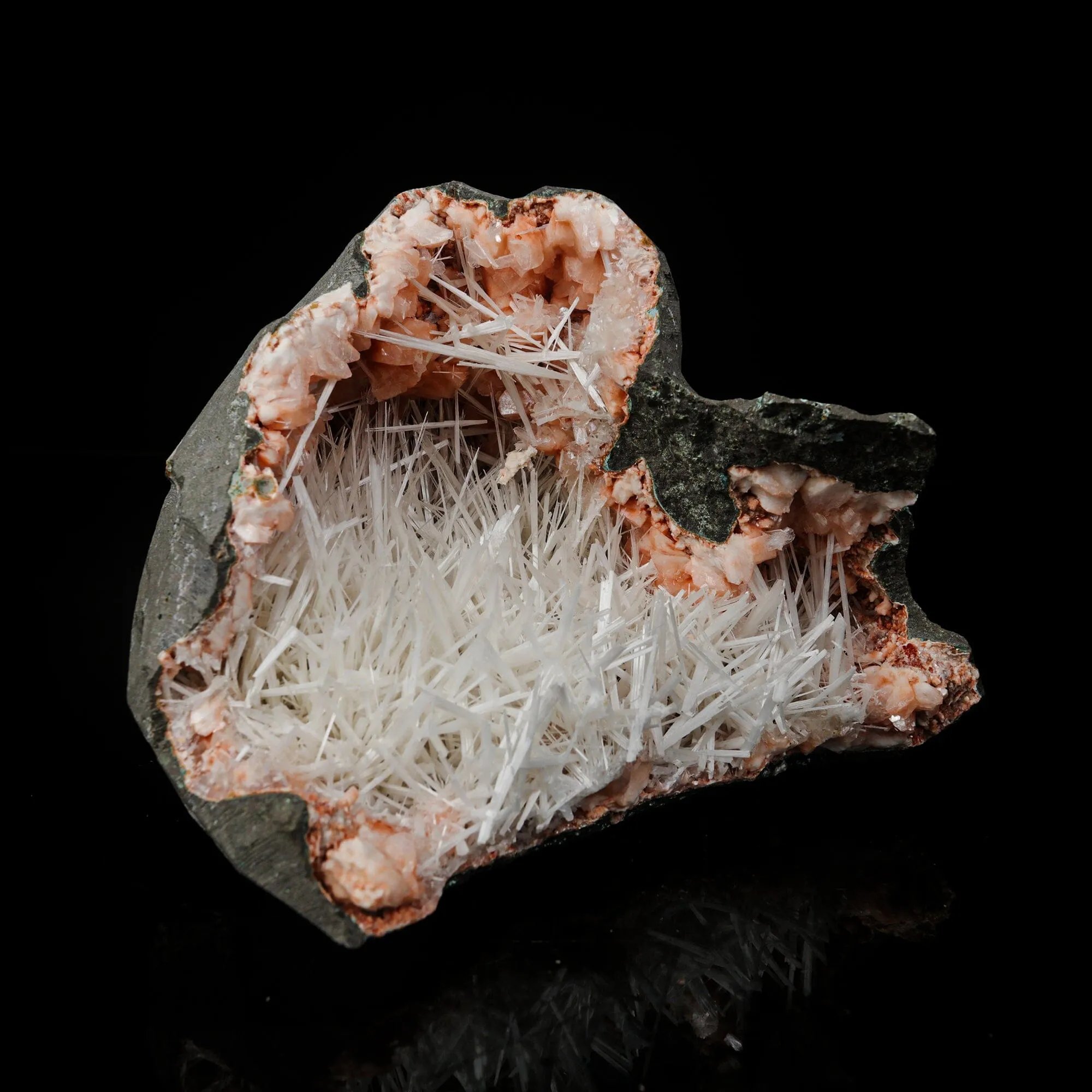 Scolecite in Heulandite Geode Natural Mineral Specimen - image 3