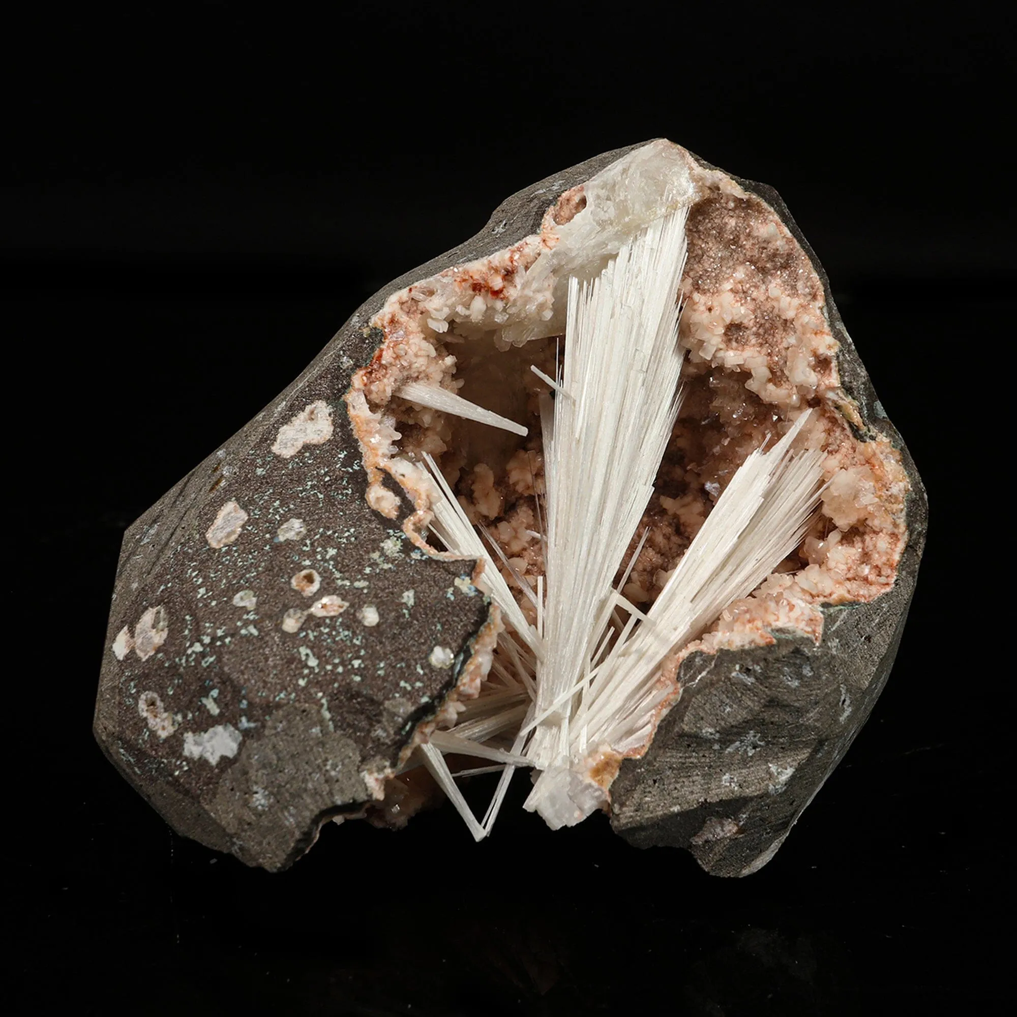 Scolecite in Heulandite Geode Natural Mineral Specimen - image 2